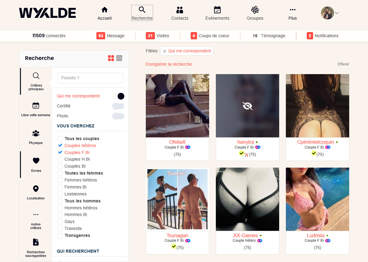 Recherche d'un membre sur WYYLDE